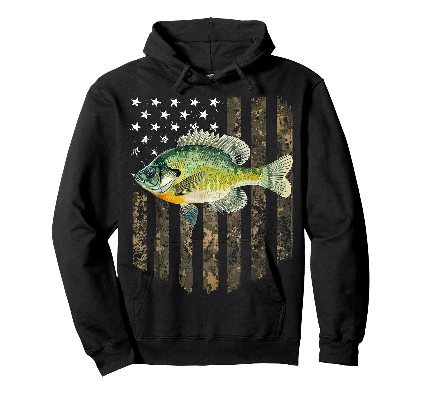 Camo American Flag Bluegill Fishing 4th Of July T-Shirt