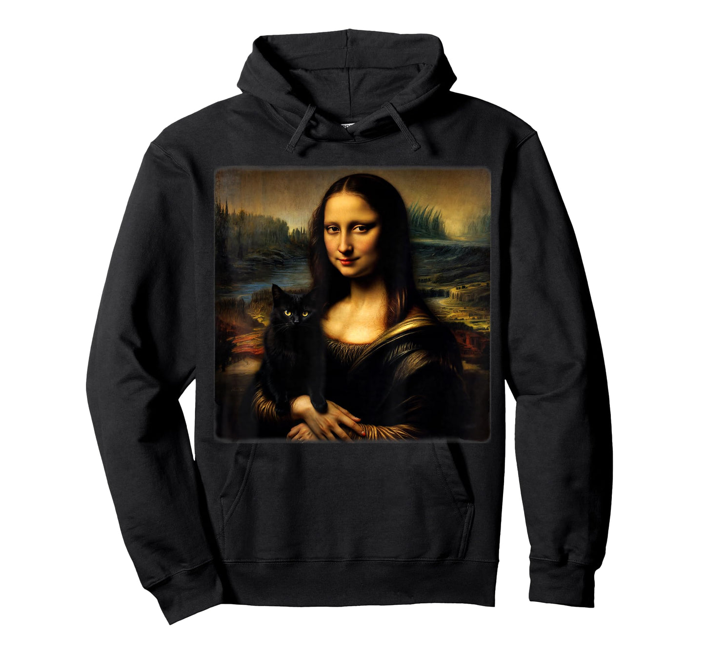 Mona Lisa Holding Black cat Black cat Mom Black cat Dad Cute T-Shirt