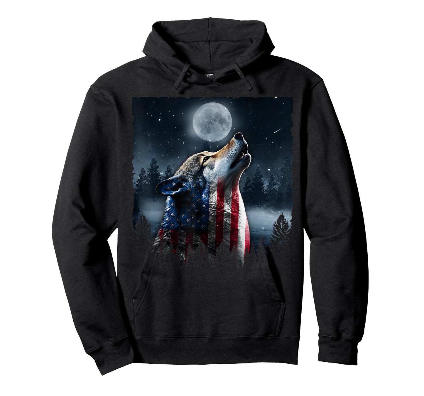 Retro Wolf Lovers American Flag Independence Day 4th Of July T-Shirt