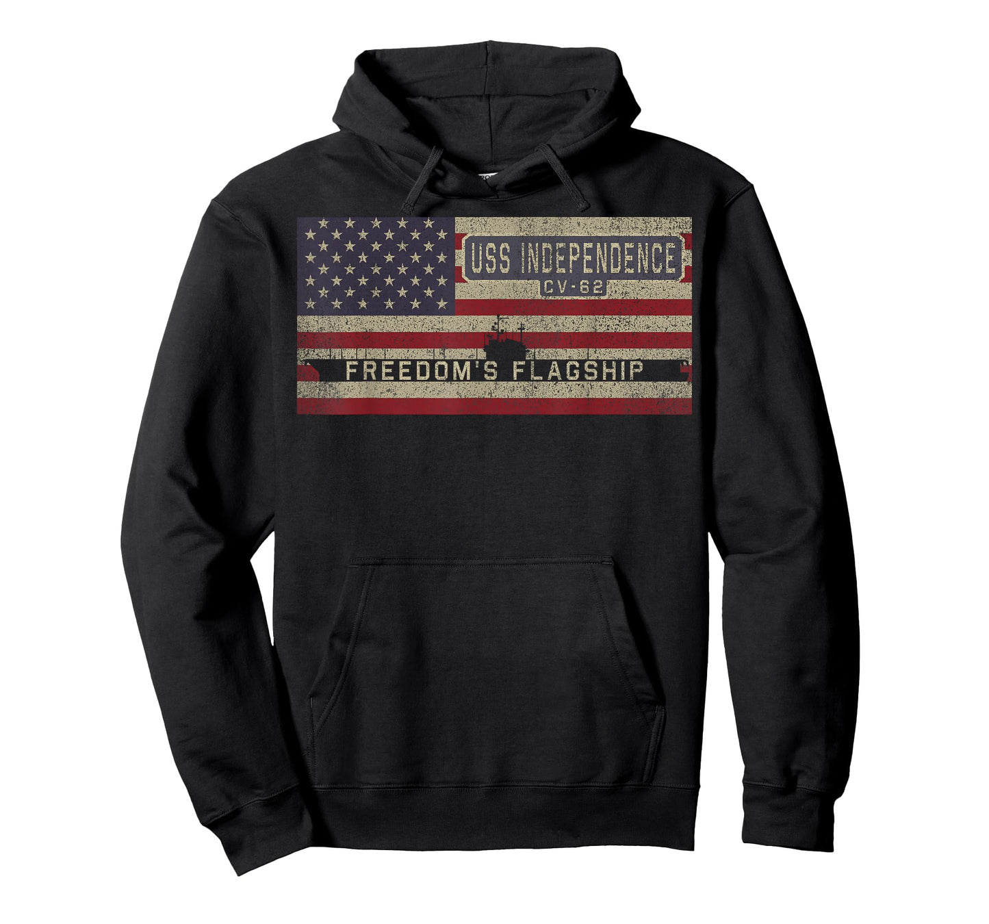 USS Independence CV-62 Aircraft Carrier USA American Flag T-Shirt
