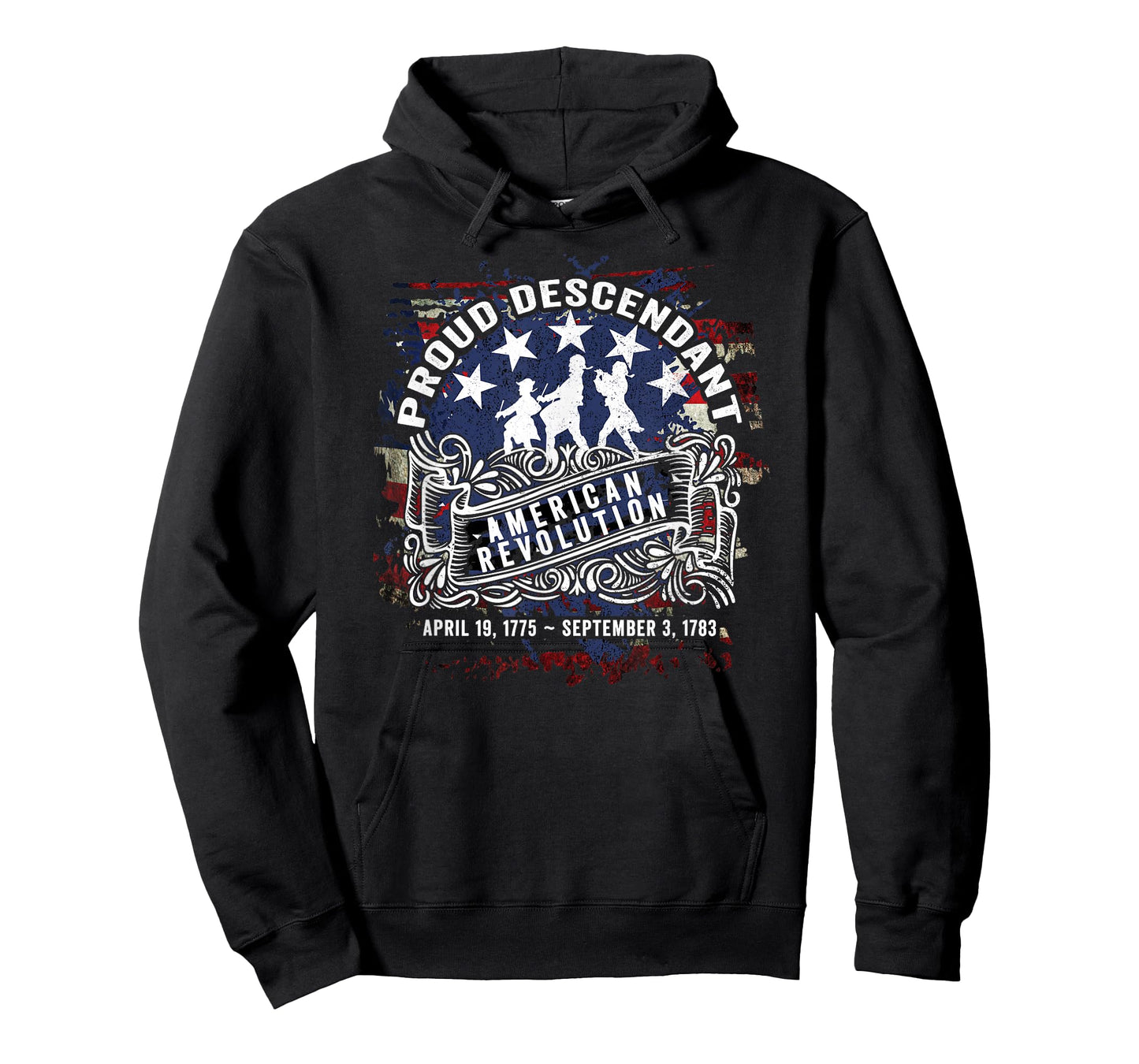 Proud Descendant American Revolution Fife and Drum Novelty T-Shirt Small