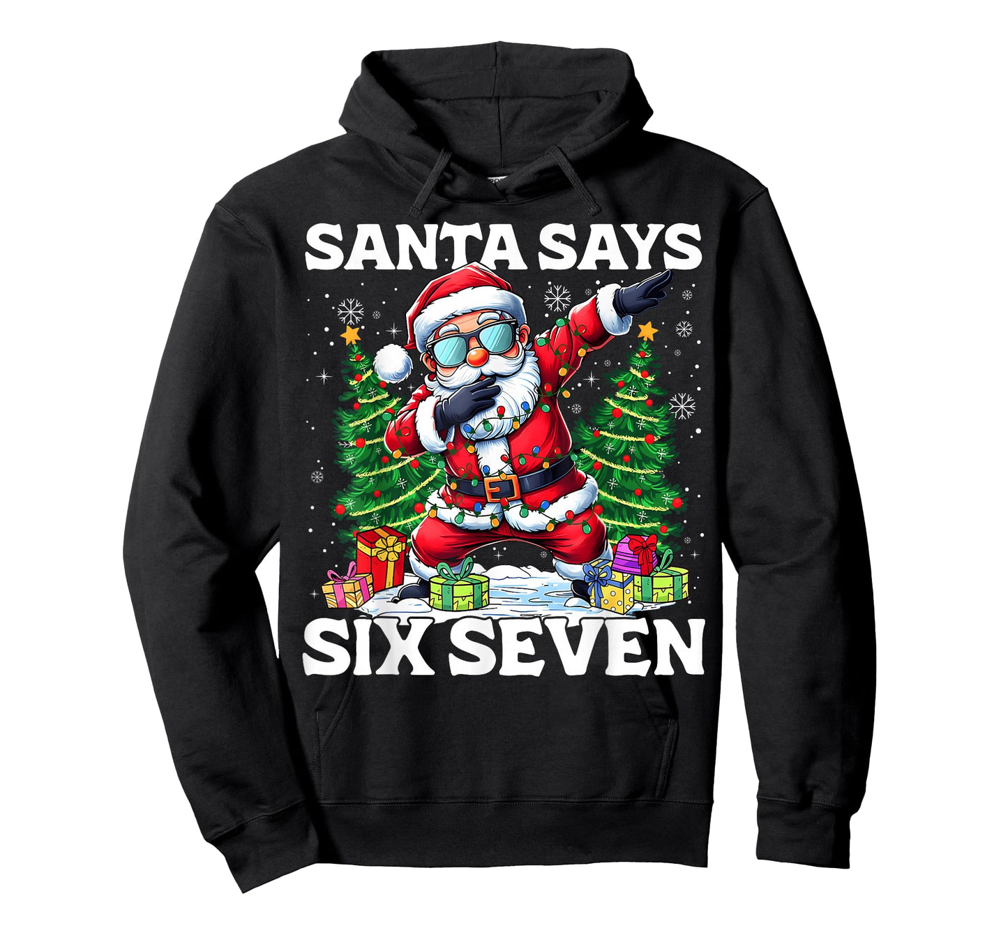 Funny Dabbing Santa Says Six Seven 67 Meme Christmas Kids T-Shirt