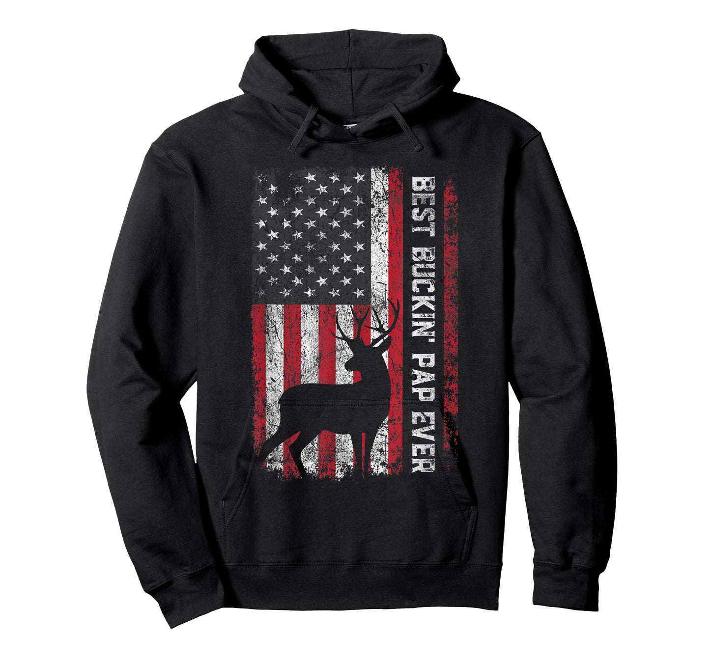 USA Flag Best Buckin' Pap Ever Deer Hunting Father's Day T-Shirt