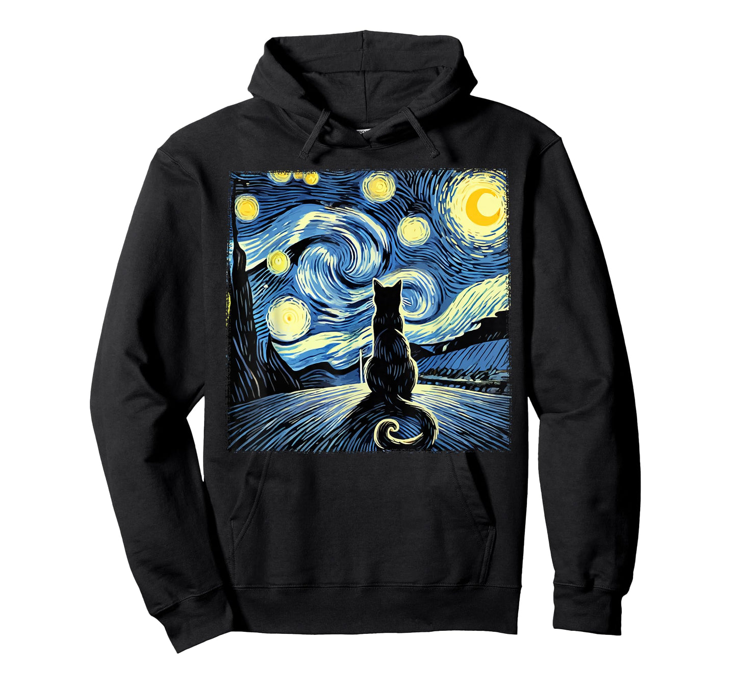 Van Gogh Starry Night Cat Shirt Funny Cat Lovers T-Shirt