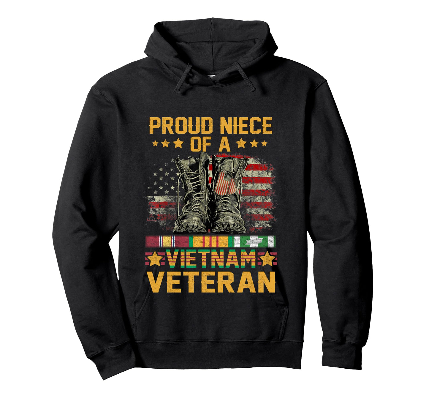 Proud Niece Of A Vietnam Veteran Flag American USA Long Sleeve T-Shirt