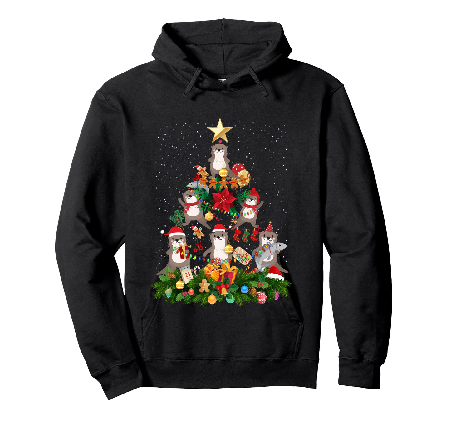 Otter Xmas Tree Ornaments Zookeepers Christmas River Otter Long Sleeve T-Shirt