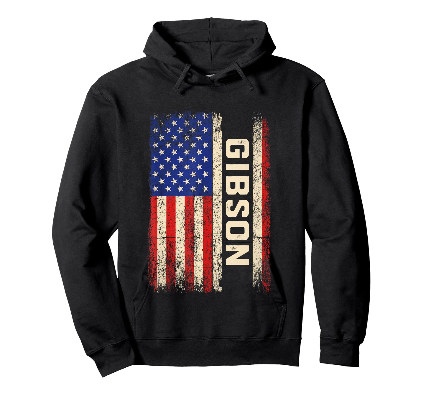 Gibson Last Name Shirt Gibson Name American Flag Long Sleeve T-Shirt