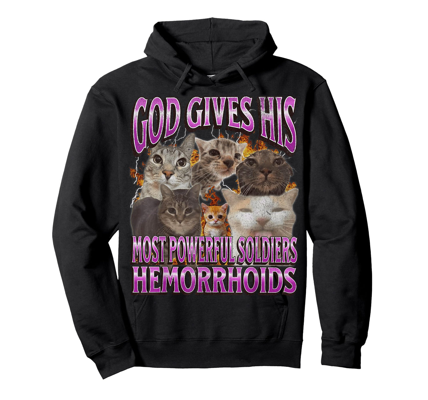 God Gives His Most Powerful Hemorrhoids Funny Cat Meme T-Shirt