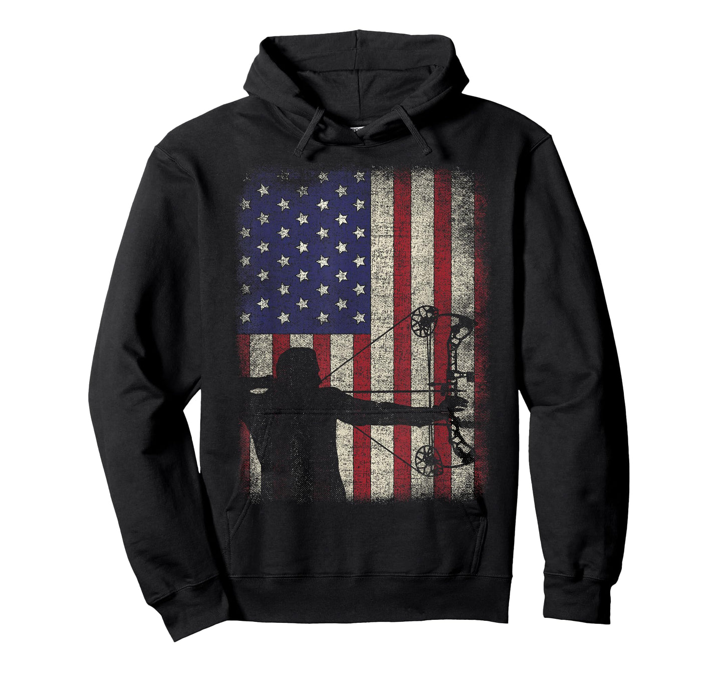 Archery American Flag Vintage Men Archer Bowhunting Hunter T-Shirt