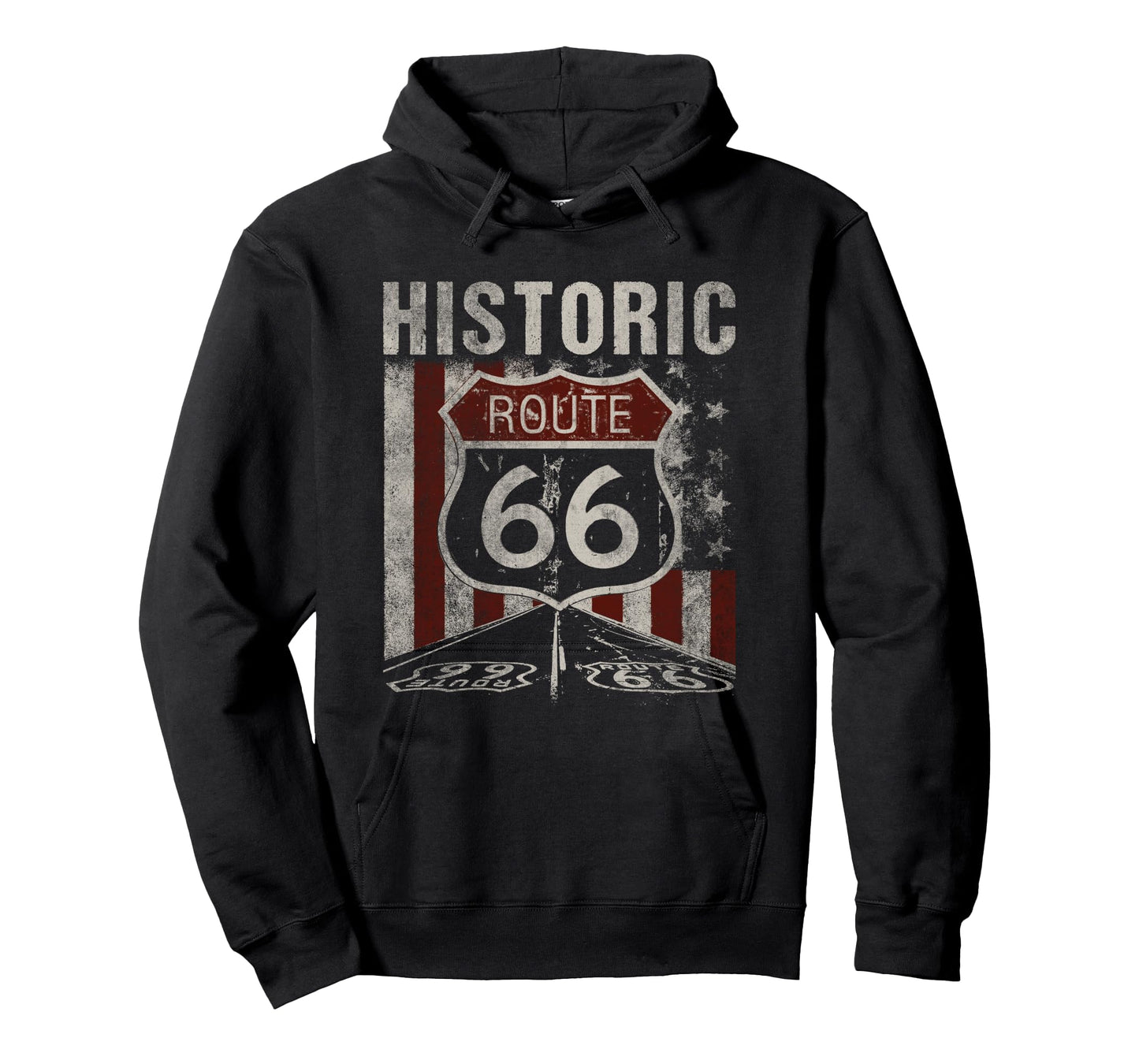 Historic U.S.A. Route 66 Highway Vintage America Road Sign Long Sleeve T-Shirt
