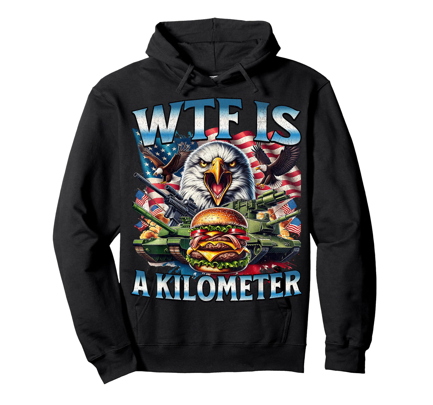 Retro WTF Is A Kilometer Funny Patriotic American Freedom T-Shirt