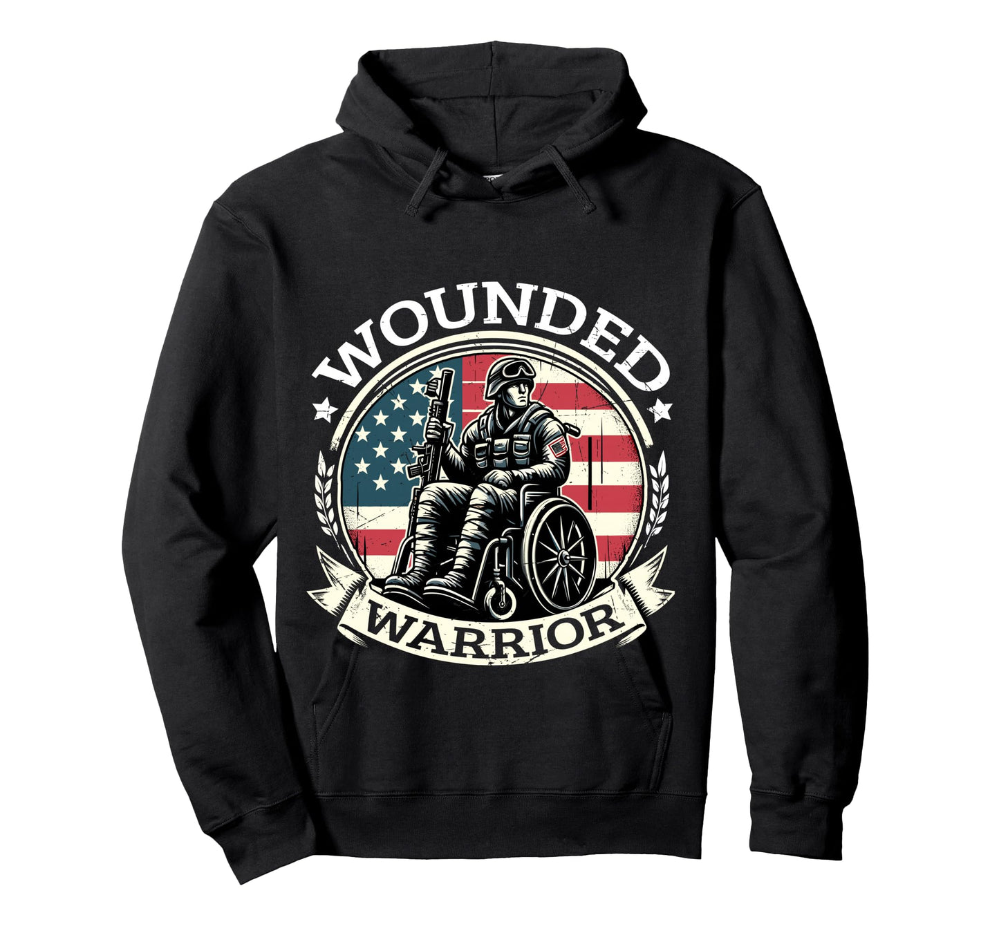 Wounded Warrior American Hero Veteran Military Support Long Sleeve T-Shirt
