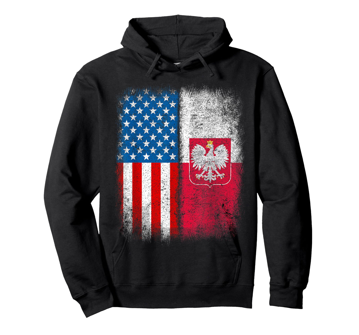 Polish American Flag Half Poland USA Us Polska Eagle Emblem T-Shirt
