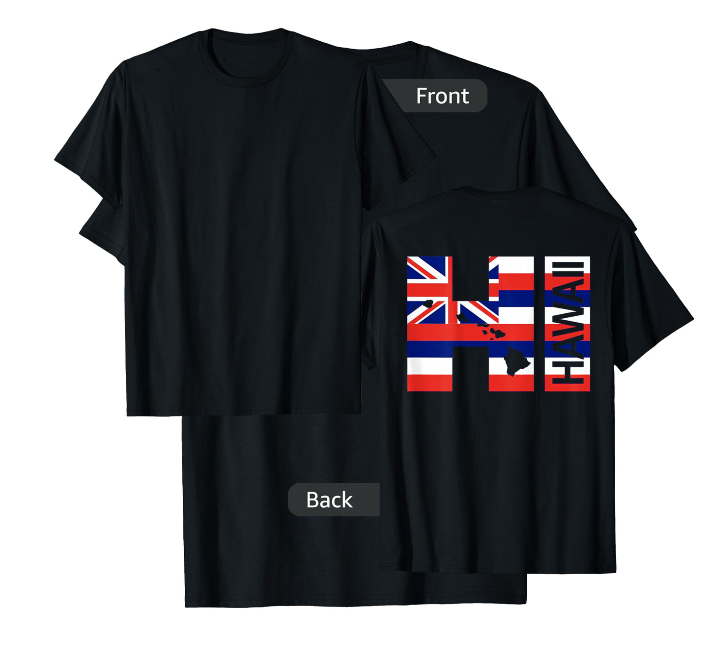 HI Hawaii Islands Hawaiian Flag Beach (On Back) T-Shirt