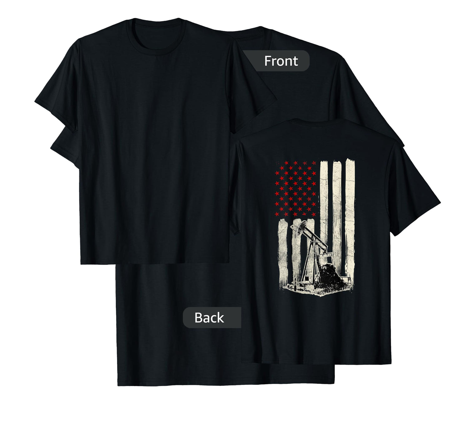 Oilfield Workers Oil Rig Roughneck Design On Back T-Shirt