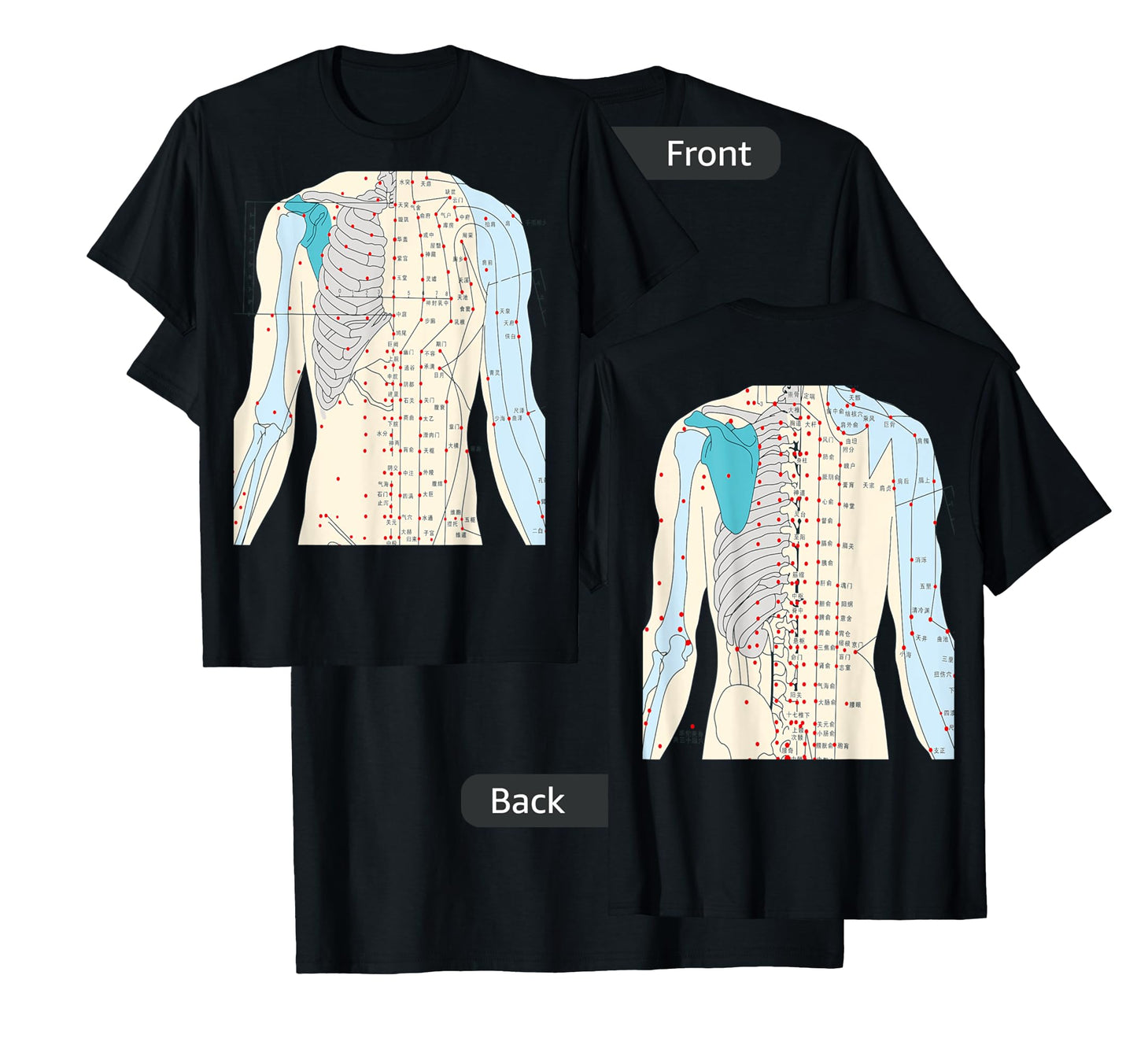 Acupuncture T-Shirt Chinese Medicine Healing Meridian 2 Side T-Shirt