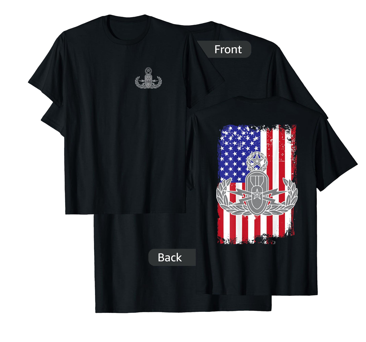 EOD American Flag T Shirt - Memorial Day July 4th See Back T-Shirt