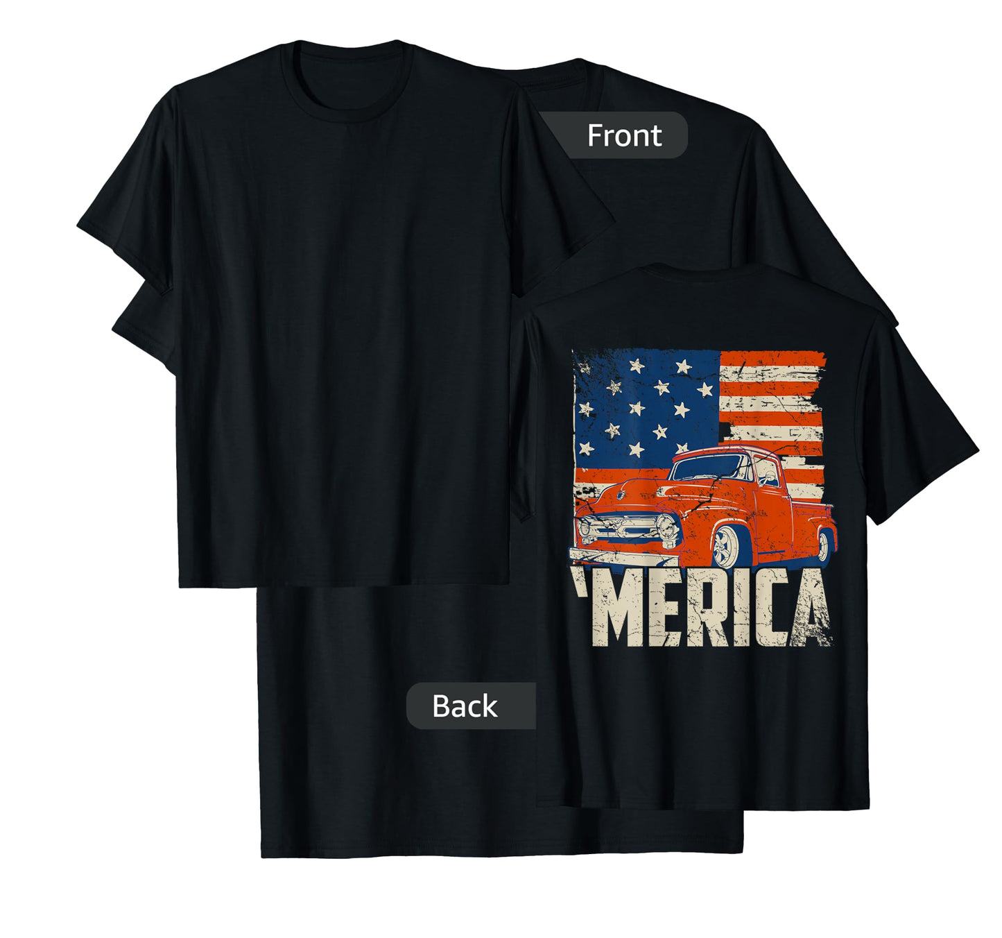 1953 Pickup truck and flag 'Merica shirt Classic truck tee T-Shirt