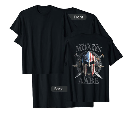 Come and Take It Molon Labe 2nd Amendment (on Back) T-Shirt