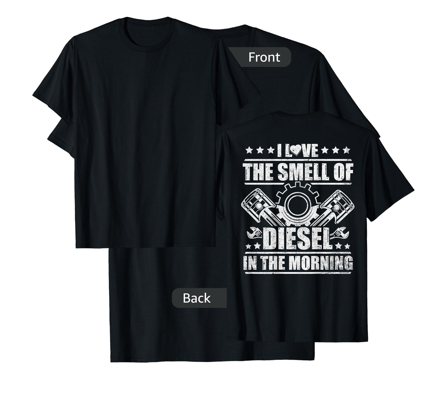 Truck Driver Novelty Diesel Flue Trucker Design On Back T-Shirt
