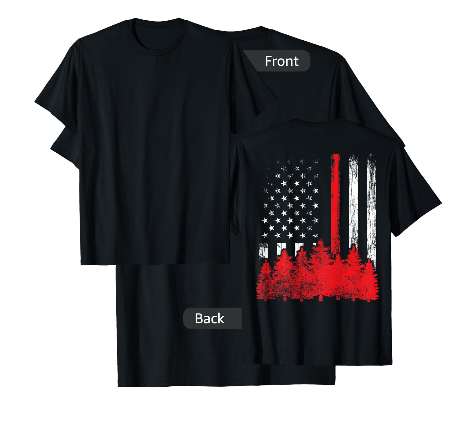 Thin Red Line American Flag Wildland Firefighter Shirts Gift T-Shirt