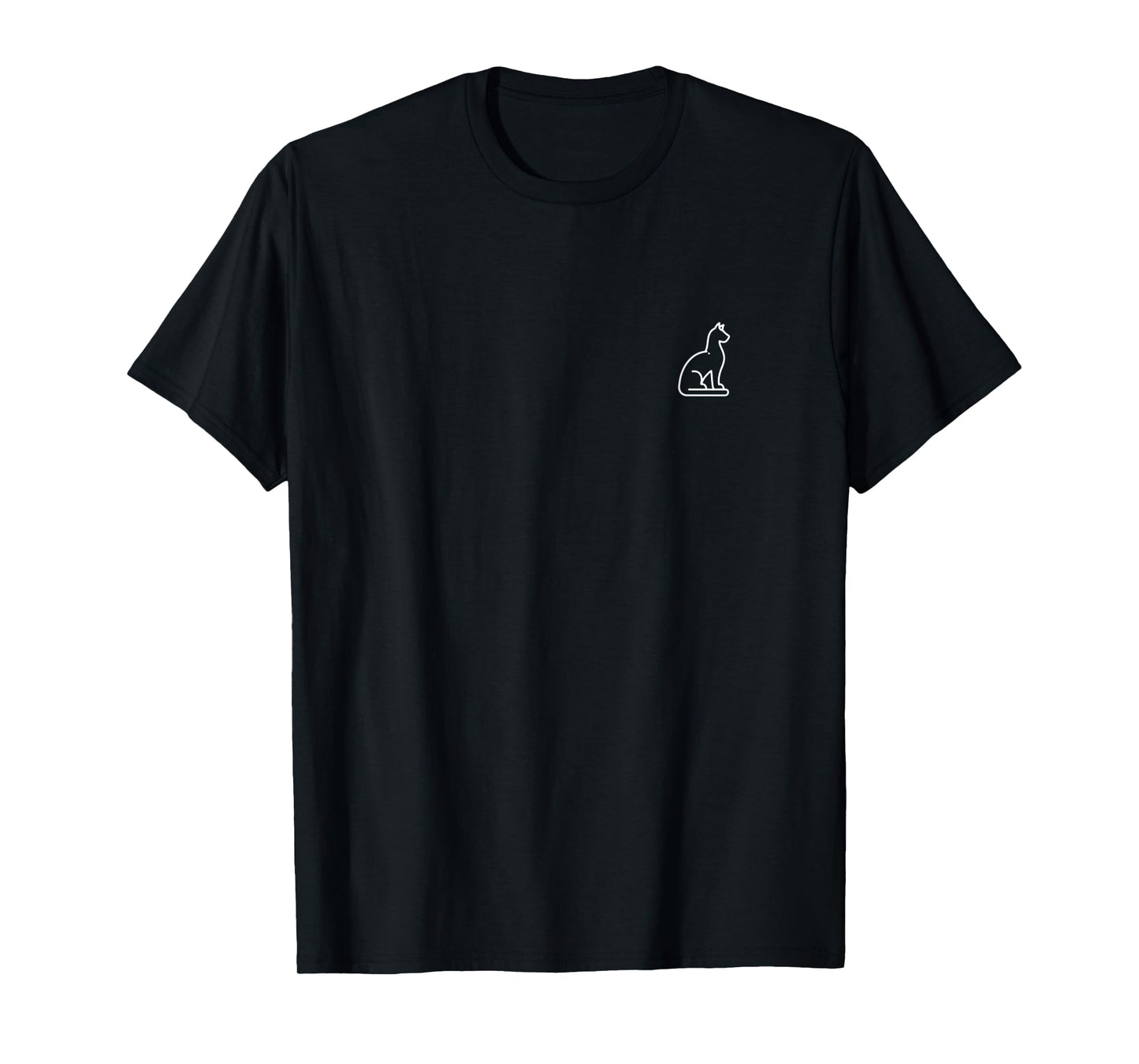 Cat Animal Badge Patch Line Art Icon Outline Gift Men Women Kids T-Shirt