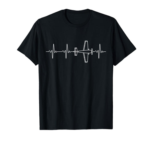 Aeroplane Pilot Shirt Pilot Heartbeat Flying T-Shirt