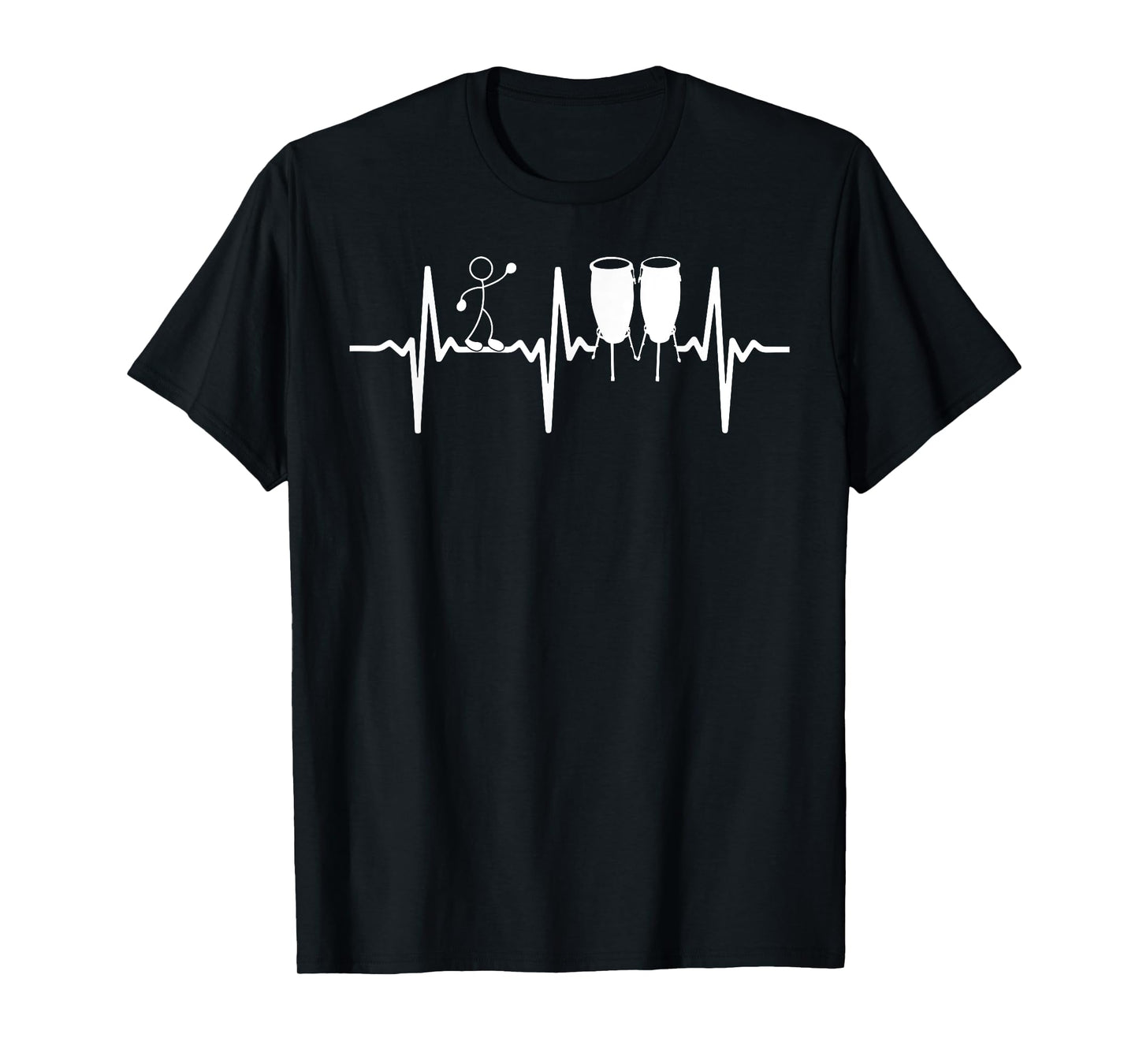 Conga Drums Conga Heartbeat Funny Stick Figure Conga Player T-Shirt