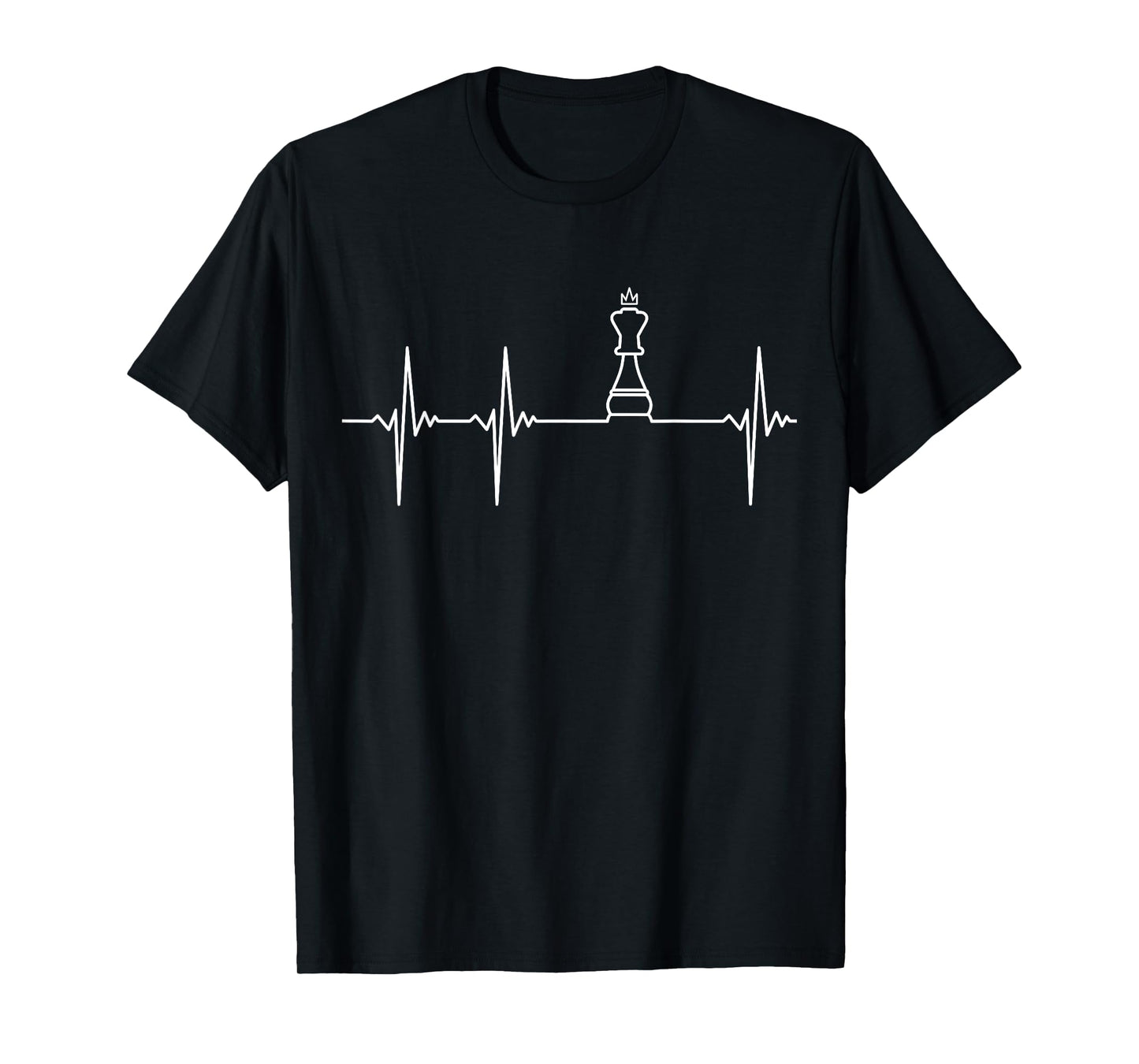 Chess T-Shirt - Heartbeat King Piece - Chess Players Lovers