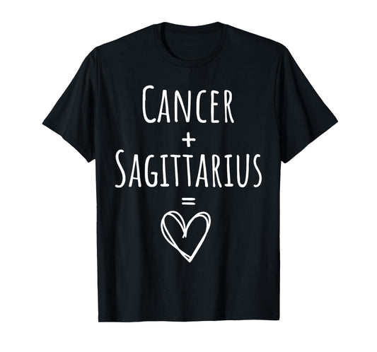 Cancer and Sagittarius Couple Matching Zodiac Sign T-Shirt