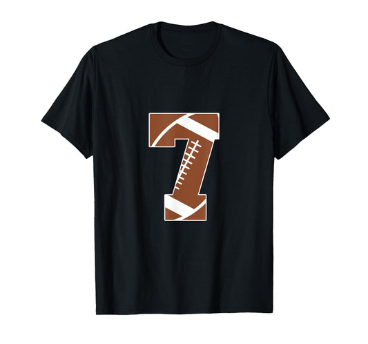 7th Birthday Kids Football Birthday Party 7 Years Old Boys T-Shirt