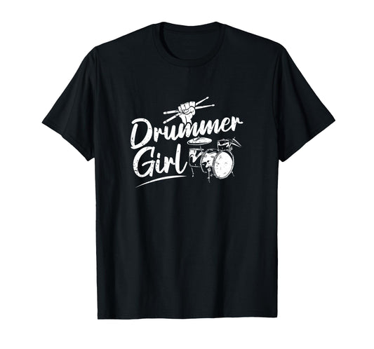 Drummer Girl Rock Music Player T-Shirt
