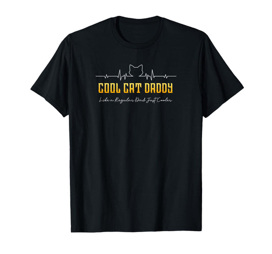 Cool Cat Daddy Heartbeat Cat Lovers - Cat Daddy T-Shirt