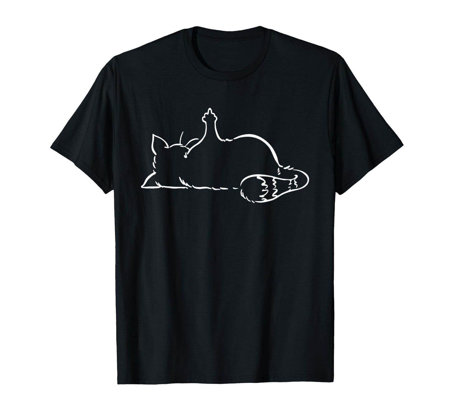 Cat Says Not Today Middle Finger Up Middle Funny Lazy Cat Men Women T-Shirt