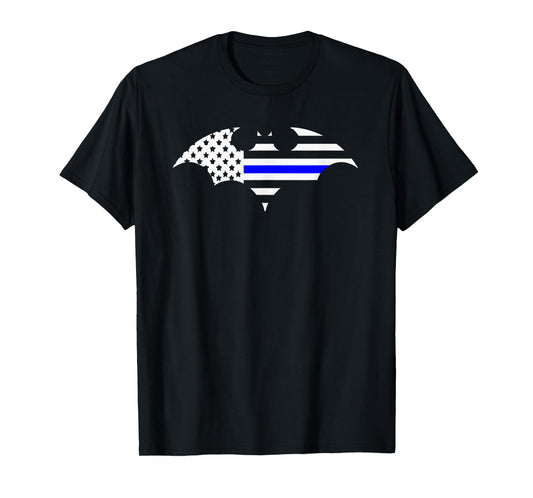 Thin Blue Line Bat Flag Police Support Shirt T-Shirt