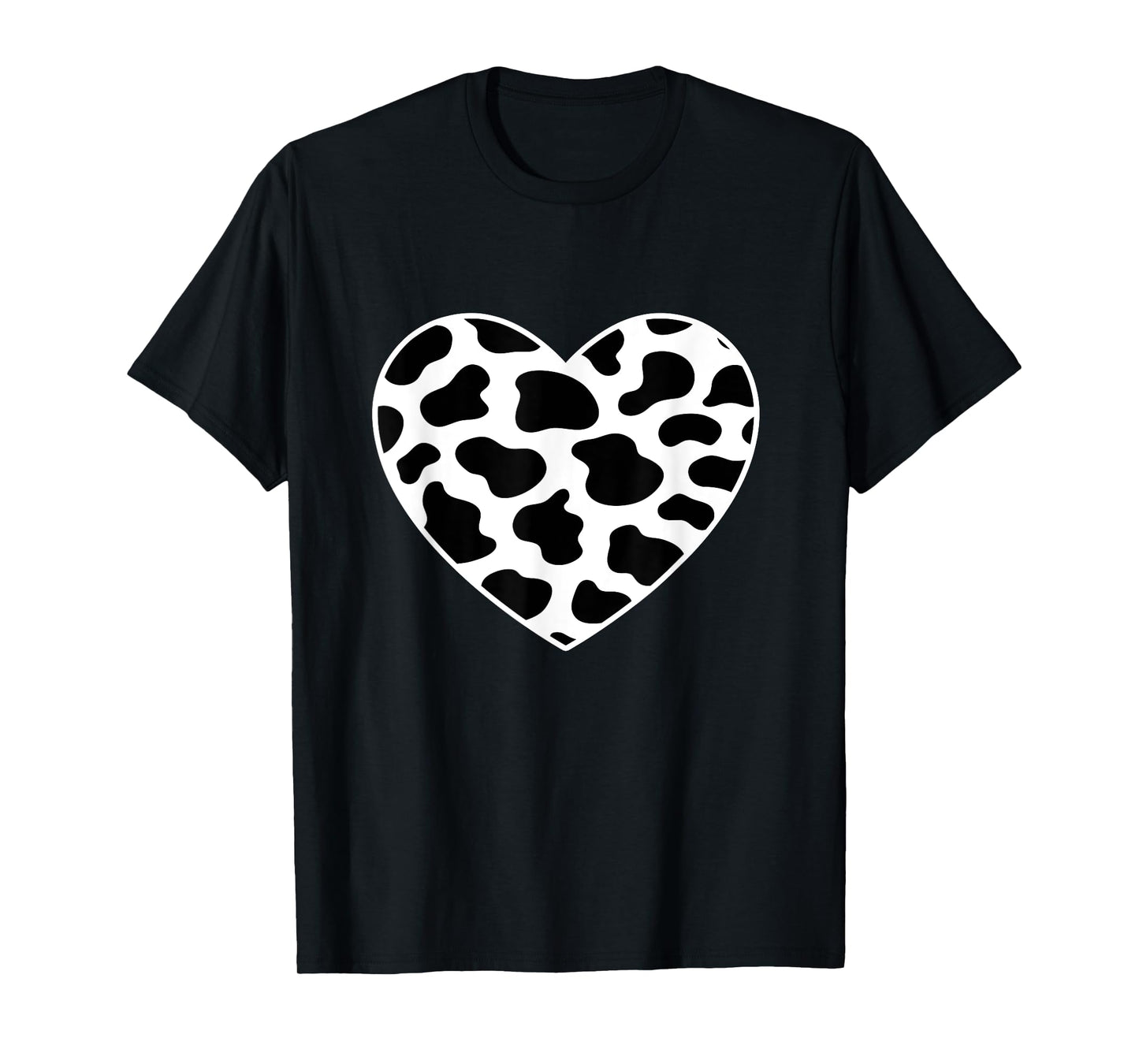 Cow Print Heart Cow Mom Mommy Dad Cow Lover Women Men Farmer T-Shirt