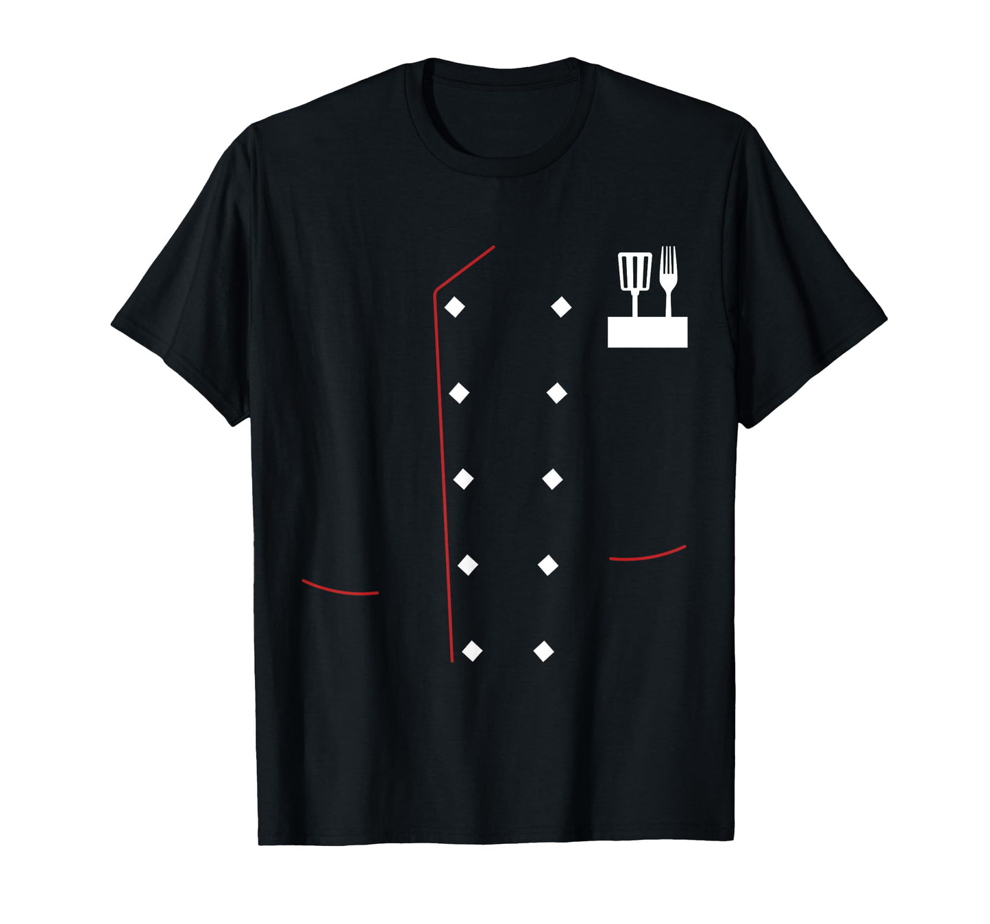 Chef Uniform Jacket Faux Cook Chef Master Cooking Costume T-Shirt