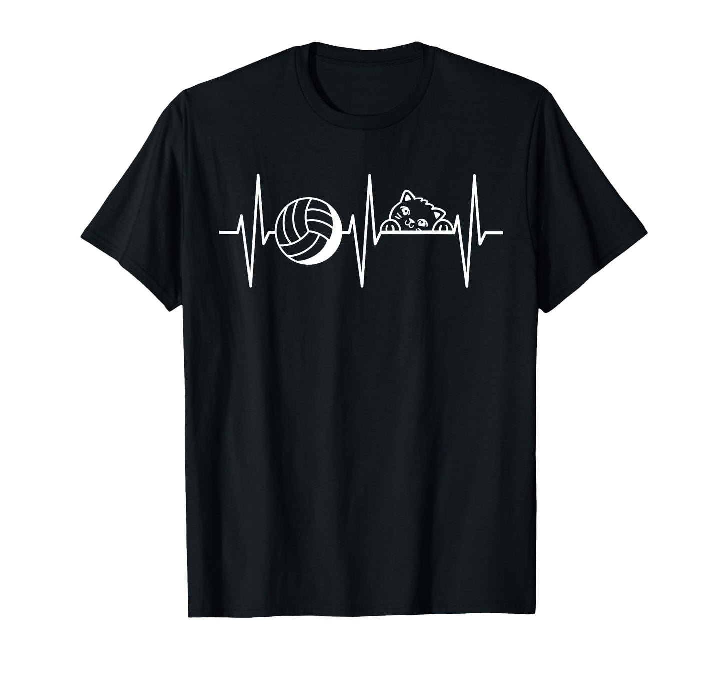 Volleyball Cat Shirt Funny Cat Lover Volleyball Player T-Shirt for Men Women Girls Kids