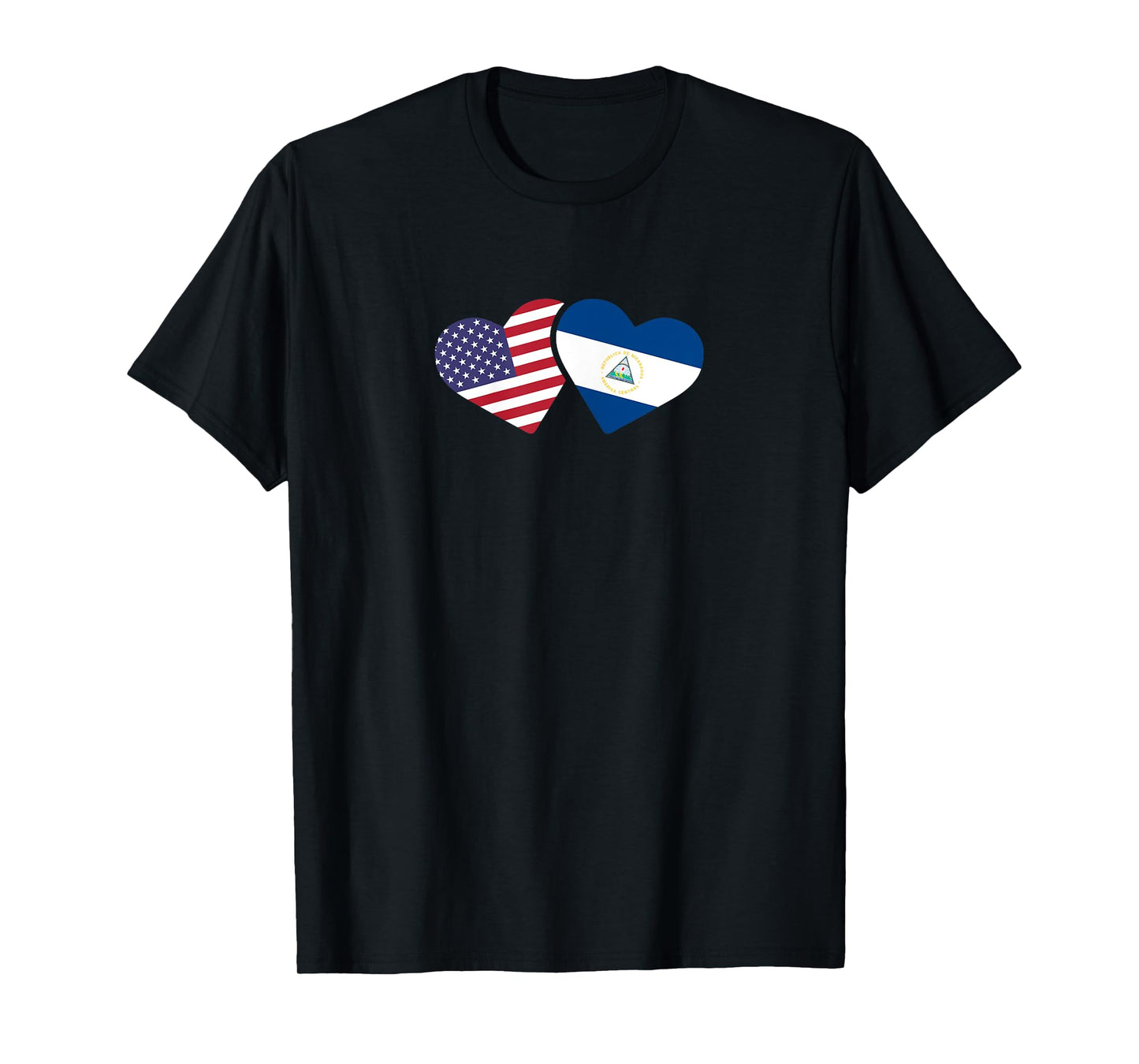 Nicaragua USA Flag T Shirt Heart Nicaraguan Americans Love T-Shirt