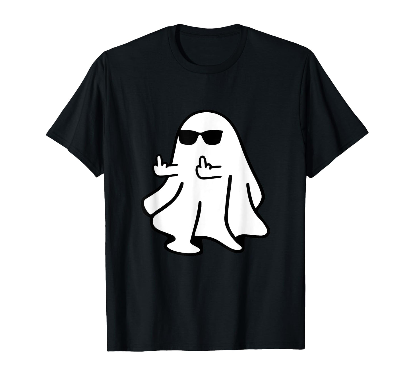 Cute Ghost Middle Finger Halloween Shirt Costume Funny T-Shirt