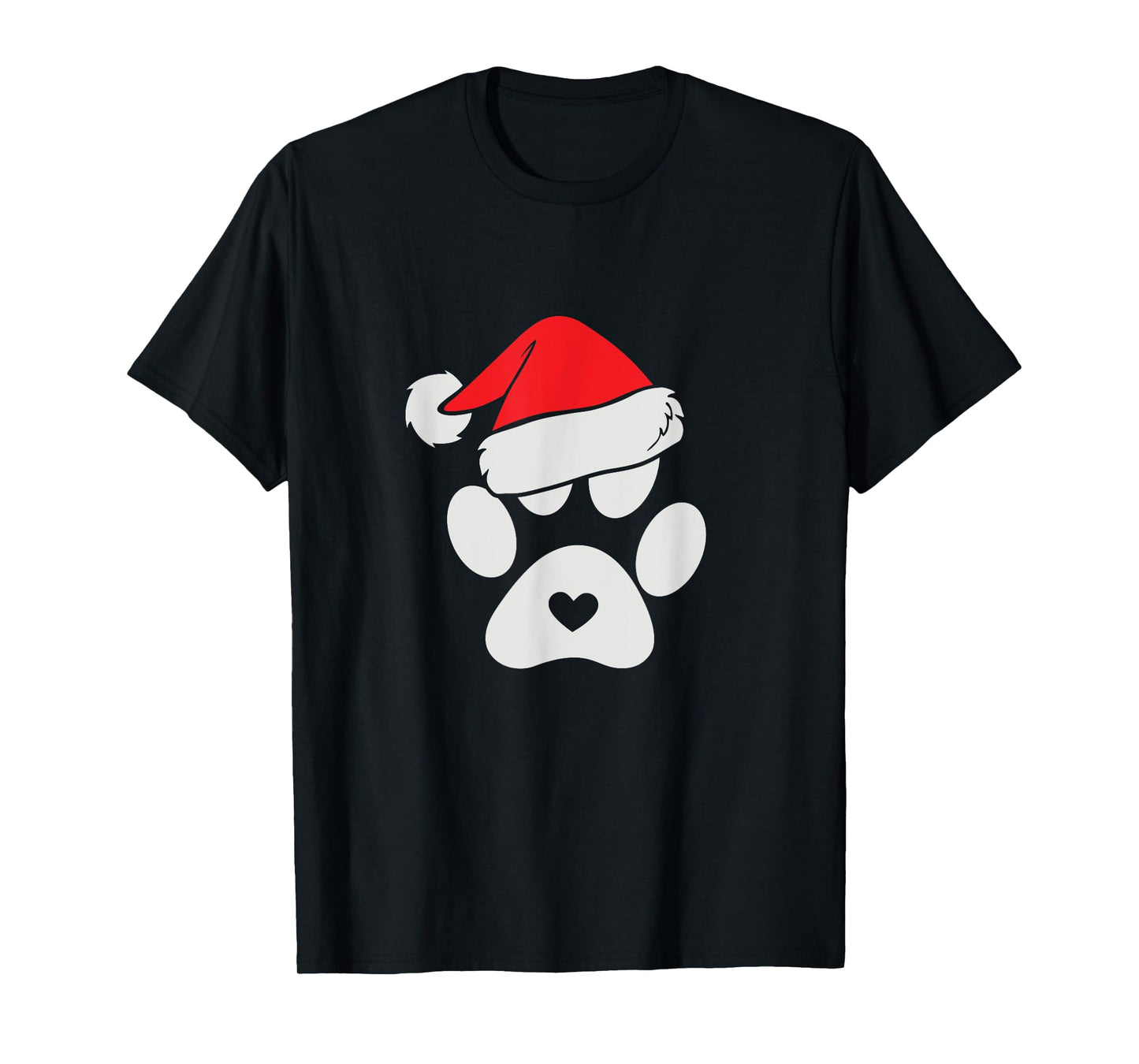 Paws Santa Hat Dog Cat Paw Christmas Pet Lover T-Shirt