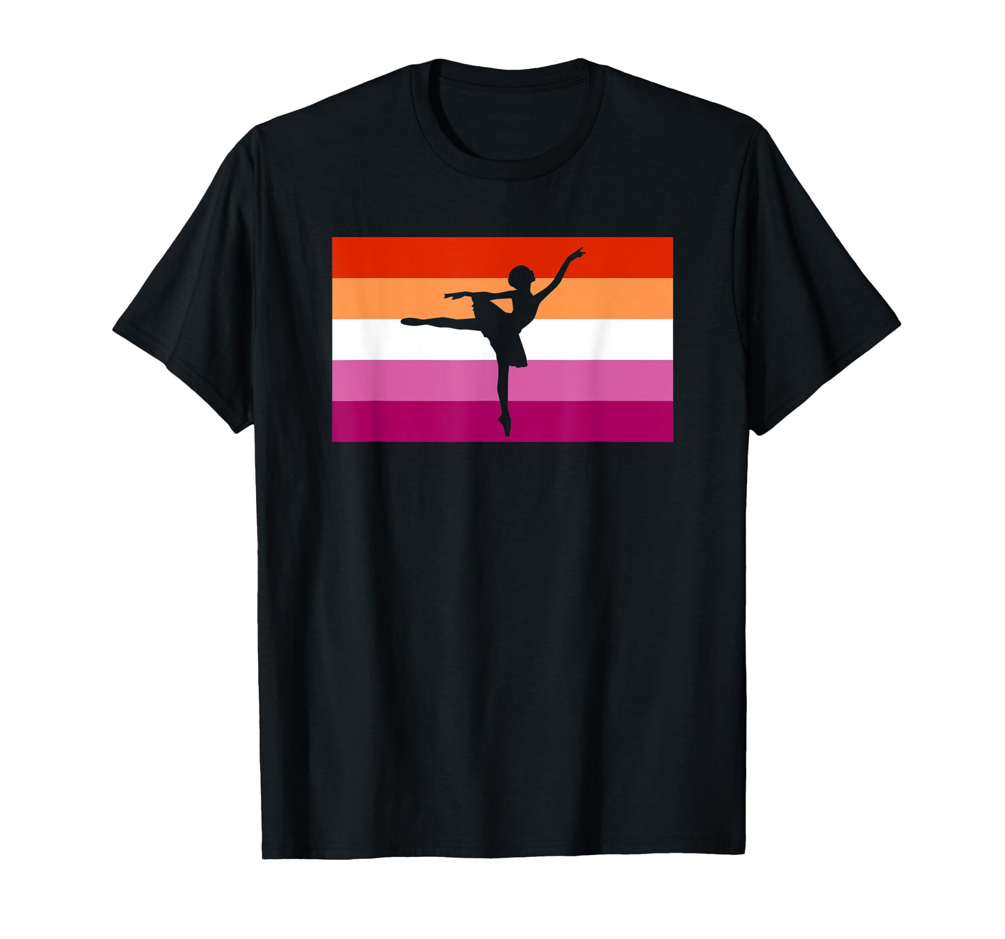 Ballet Dancer Ballerina Lesbian Pride Flag LGBTQ Pride Month T-Shirt