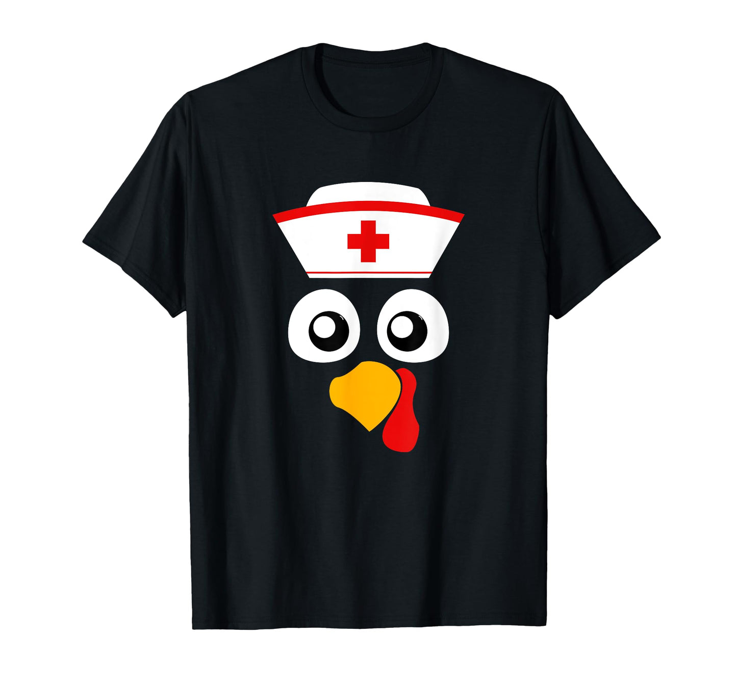 Cute Nurse Turkey Face, Nurses Cap for Thanksgiving party T-Shirt