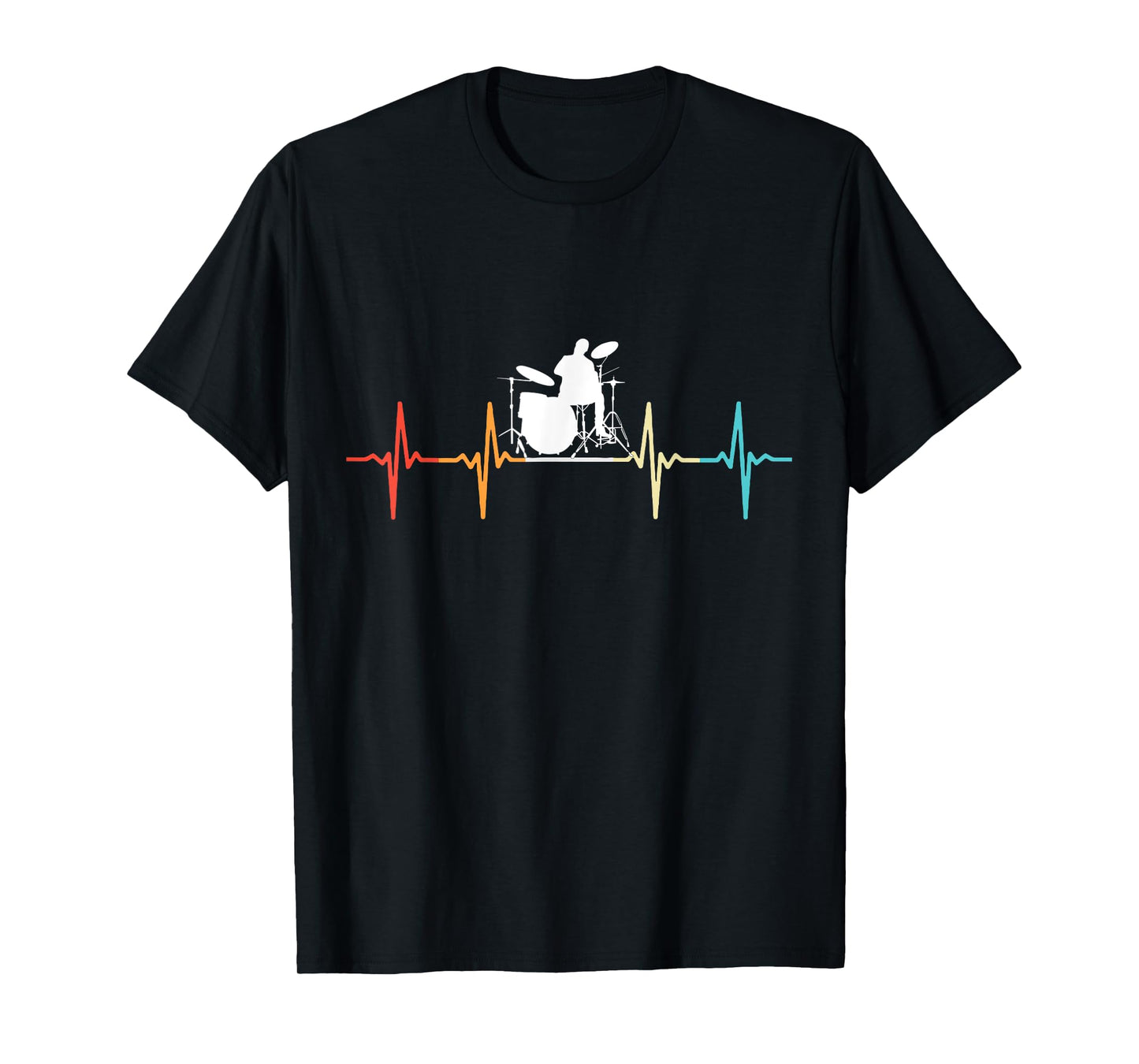 Music Drums Vintage Band Drummers Playing Drums Heart Beat T-Shirt