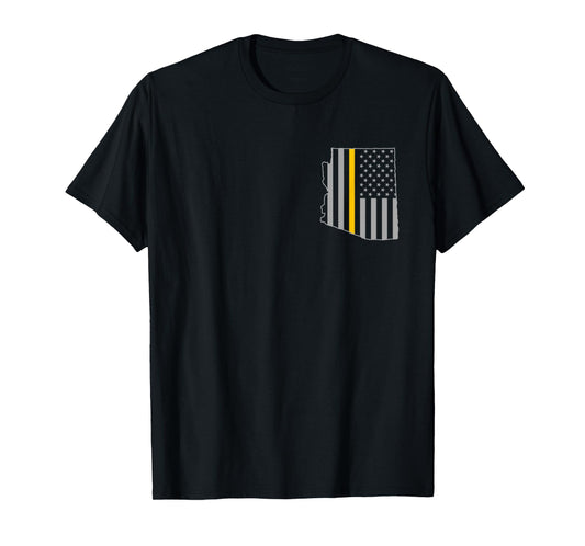Arizona Thin Gold Line Flag Police Operator 911 Dispatcher T-Shirt
