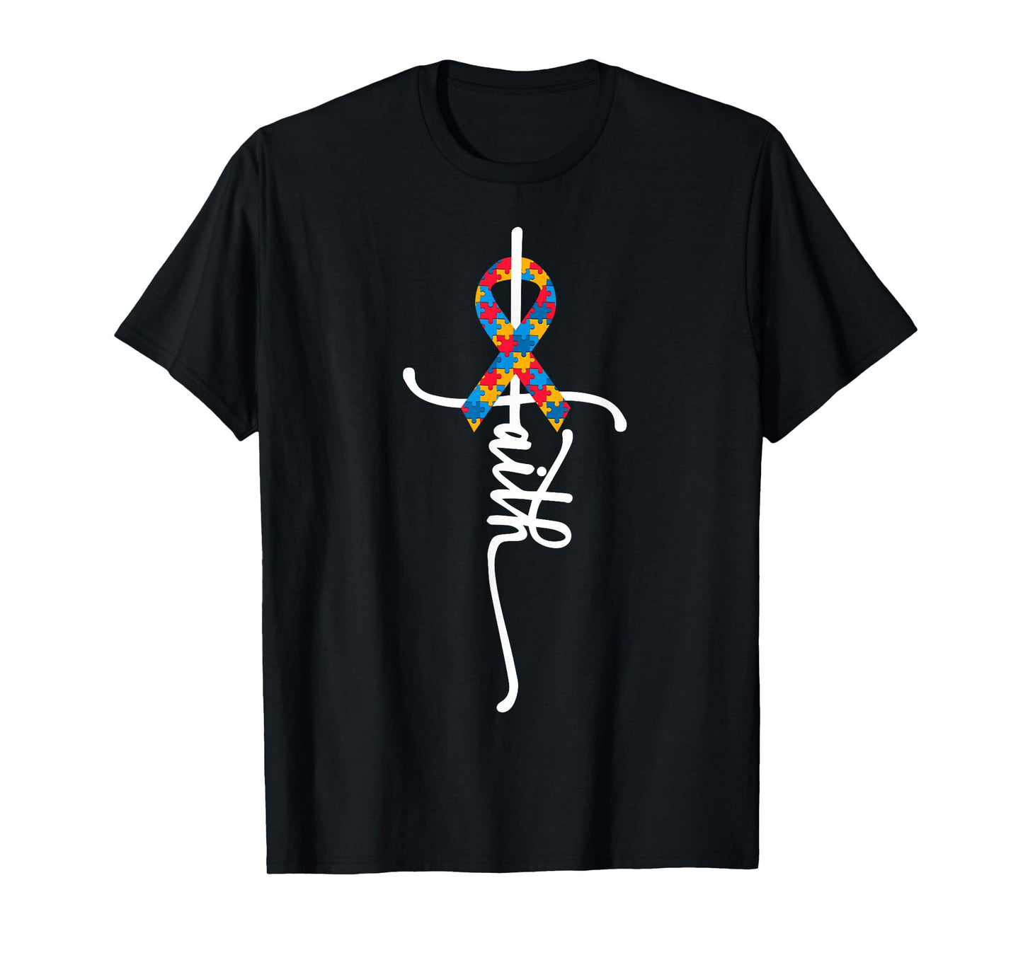 Autism Awareness Women Men Kids Autism Faith Autistic ASD T-Shirt