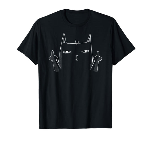 Asshole Cat Novelty Gifts Black Modern Casual Cat T-Shirt
