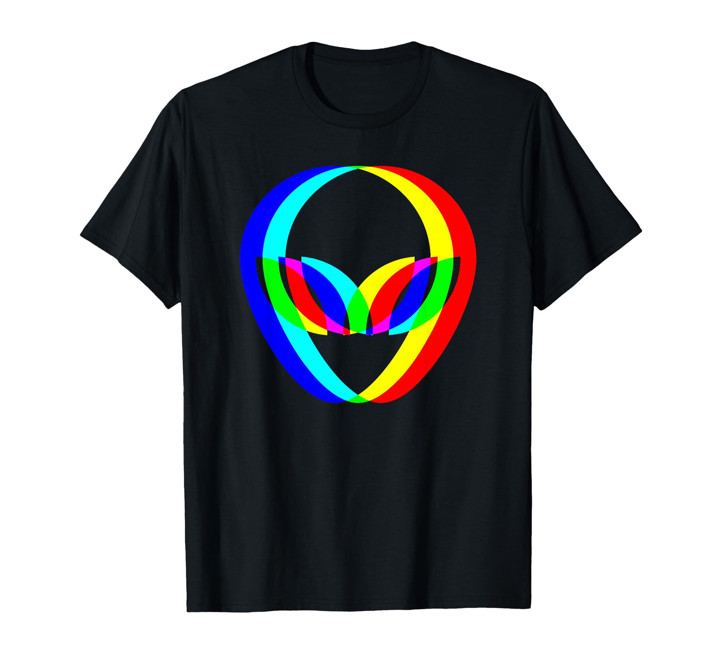 Alien Head Trippy Techno Rave EDM Music Festival Vaporwave T-Shirt