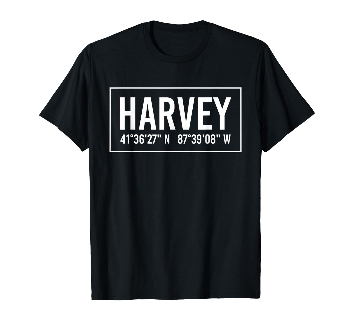 HARVEY IL ILLINOIS Funny City Coordinates Home Roots Gift T-Shirt