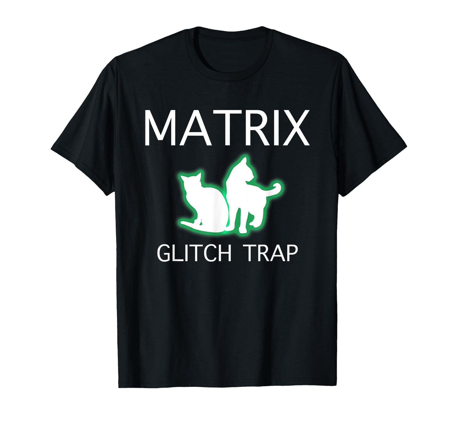 Cat Glitch Trap in Matrix T-Shirt for Men Women